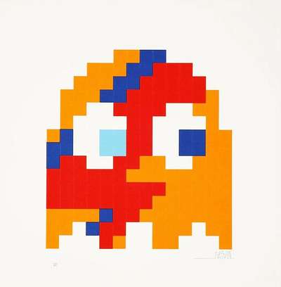 Aladdin Sane (orange) - Signed Print by Invader 2014 - MyArtBroker