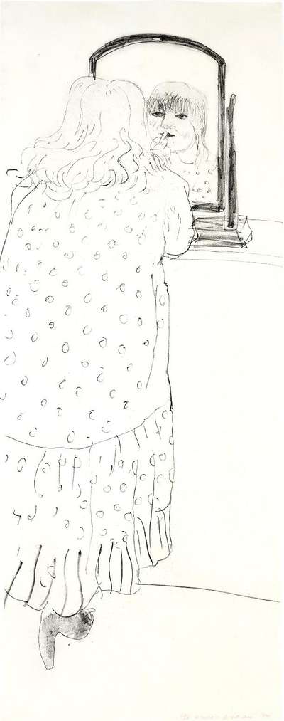 Ann Putting On Lipstick - Signed Print by David Hockney 1979 - MyArtBroker