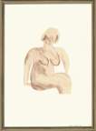 Picture Of A Simple Framed Traditional Nude Drawing - Signed Print