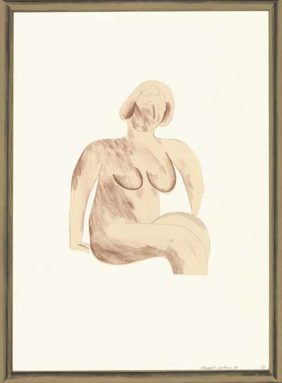 Picture Of A Simple Framed Traditional Nude Drawing - Signed Print by David Hockney 1965 - MyArtBroker