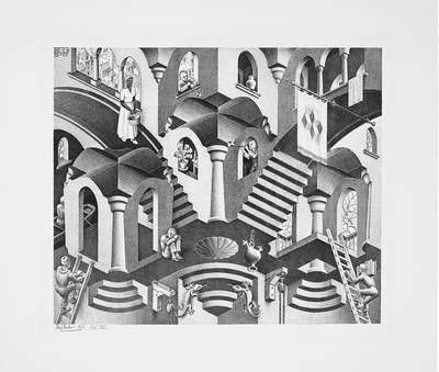 Convex And Concave - Signed Print by Maurits Cornelis Escher 1955 - MyArtBroker