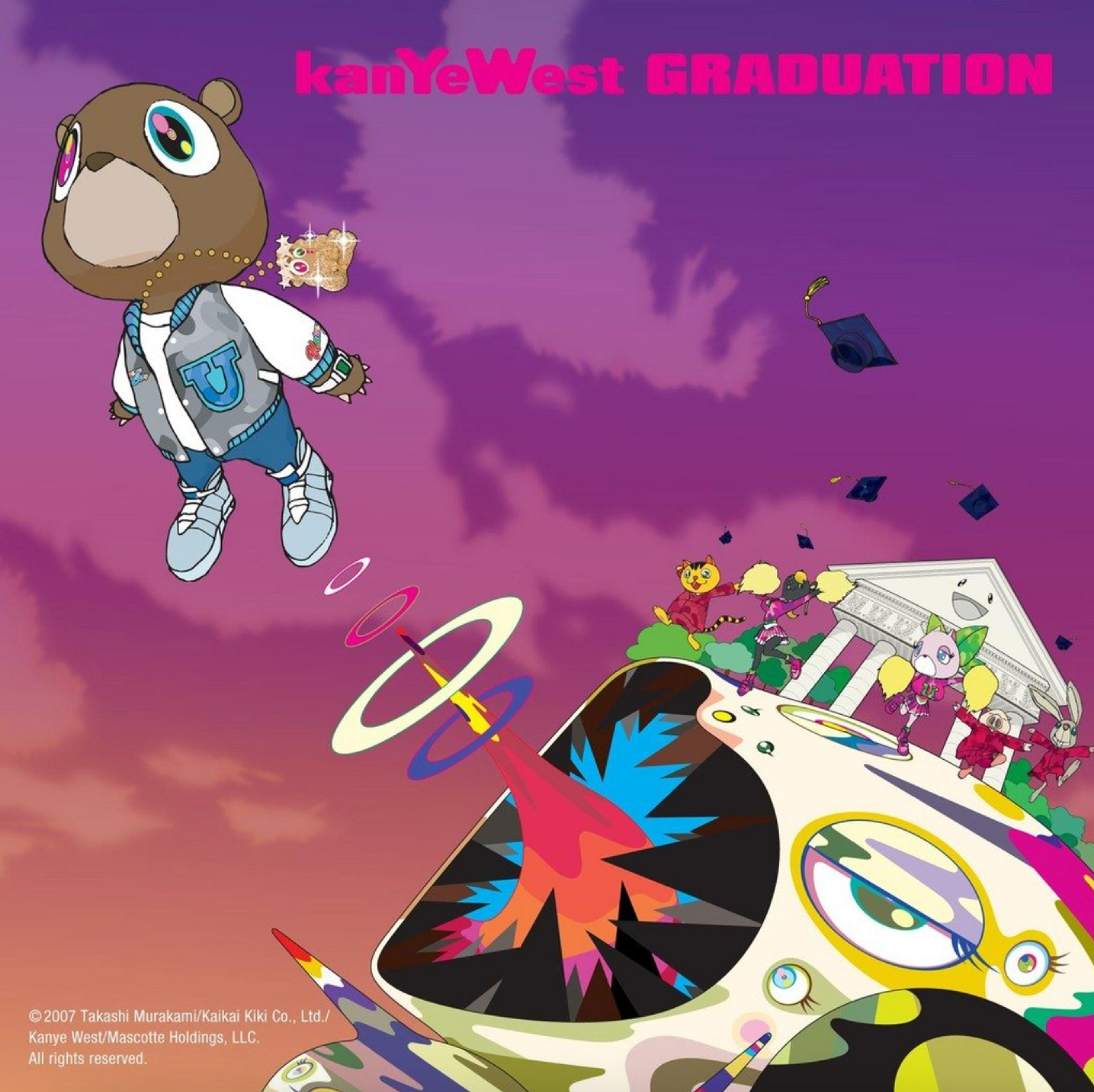 Œuvre de couverture de l'album "Graduation" par Kanye West, par Takashi Murakami