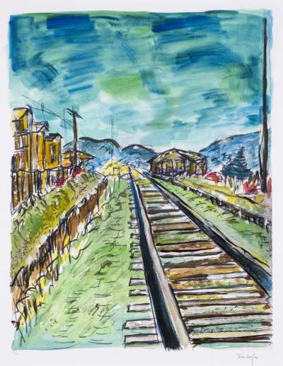 Train Tracks Large (2023) - Signed Print by Bob Dylan 2023 - MyArtBroker