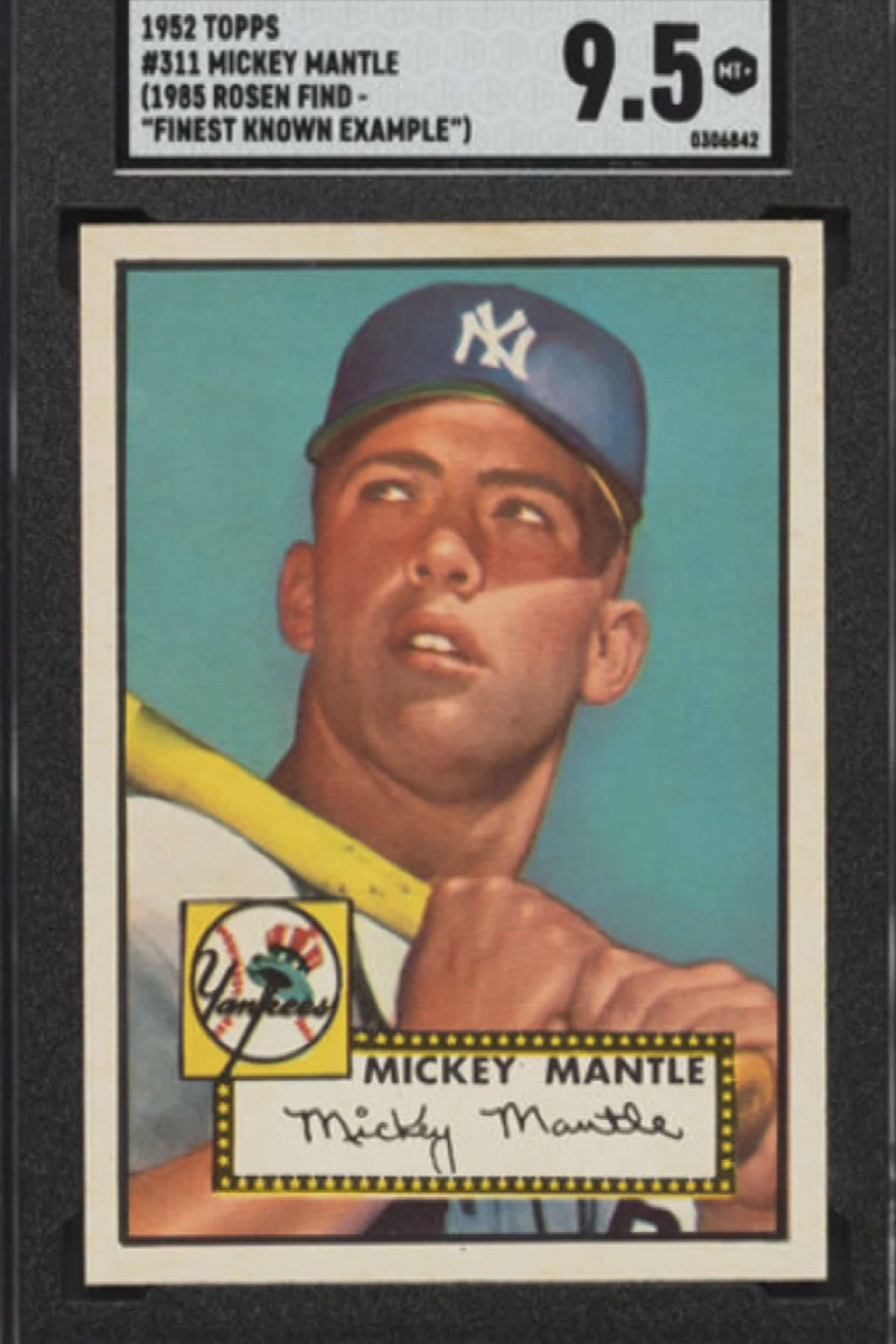 Image © WIFR / Carte de baseball Mickey Mantel 1952
