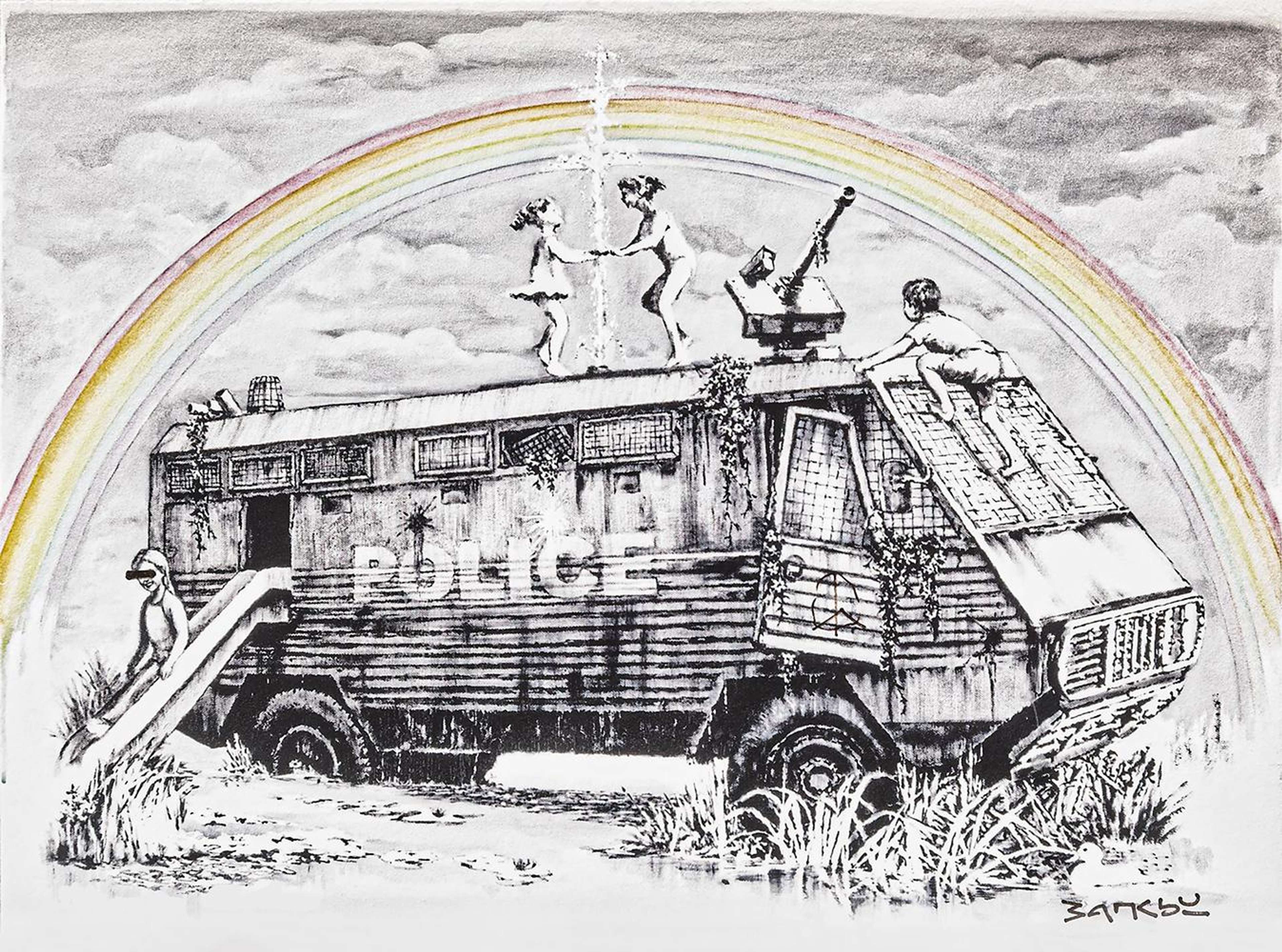 Police Riot Van (Estampe cadeau Dismaland) par Banksy - MyArtBroker