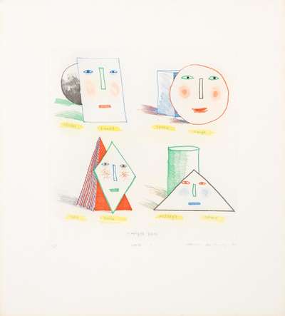 Simplified Faces (State I) - Signed Print by David Hockney 1973 - MyArtBroker
