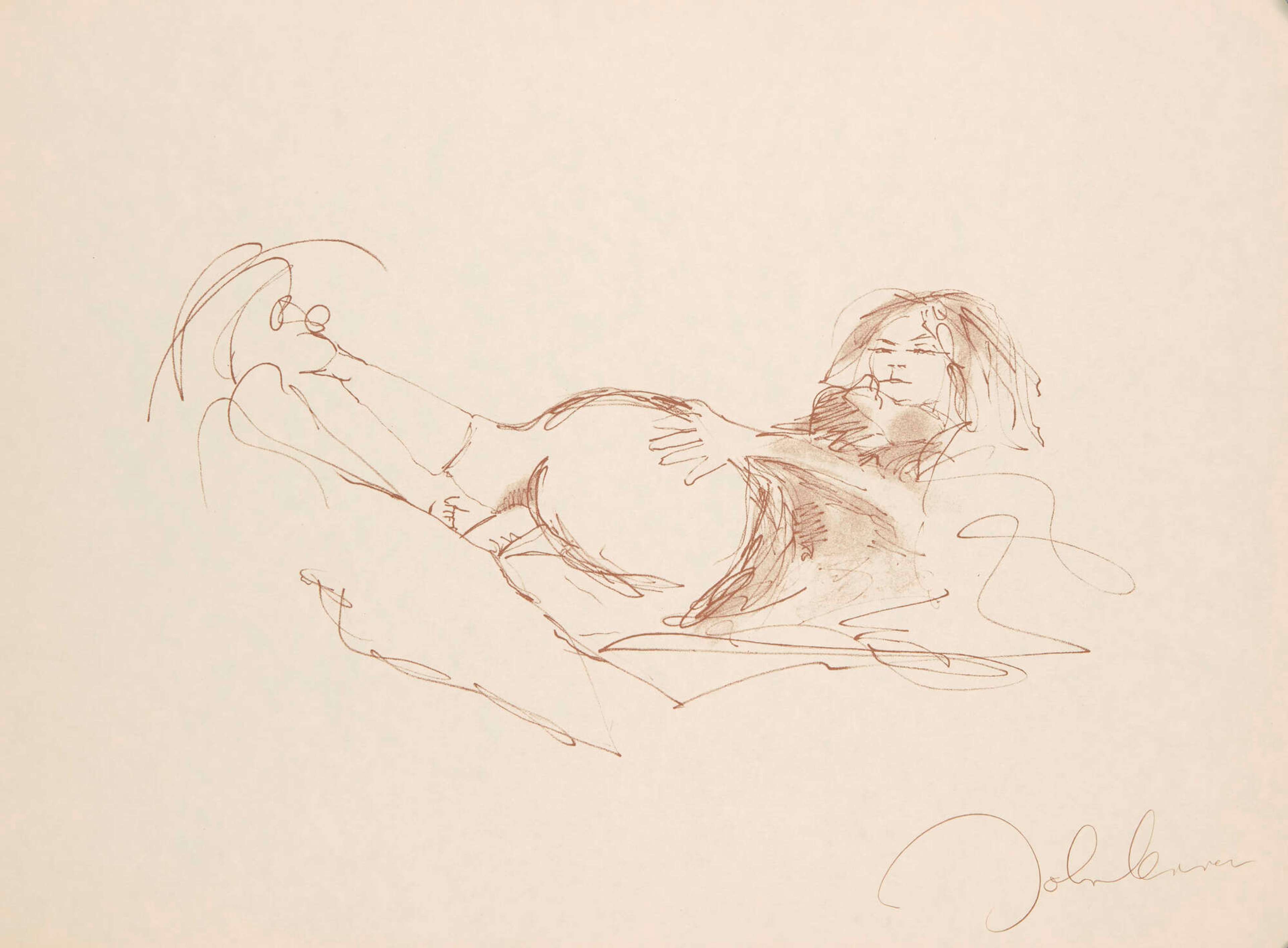 Figure nue avec le dos tourné au spectateur