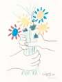 Pablo Picasso: Bouquet De Fleurs - Signed Print