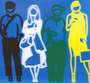 Julian Opie: Black White Green Yellow - Signed Print