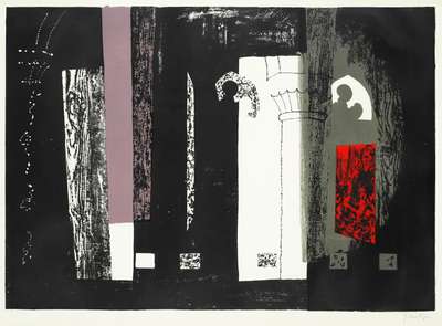 Inglesham, Wiltshire: A Rustic Medieval Interior - Signed Print by John Piper 1964 - MyArtBroker