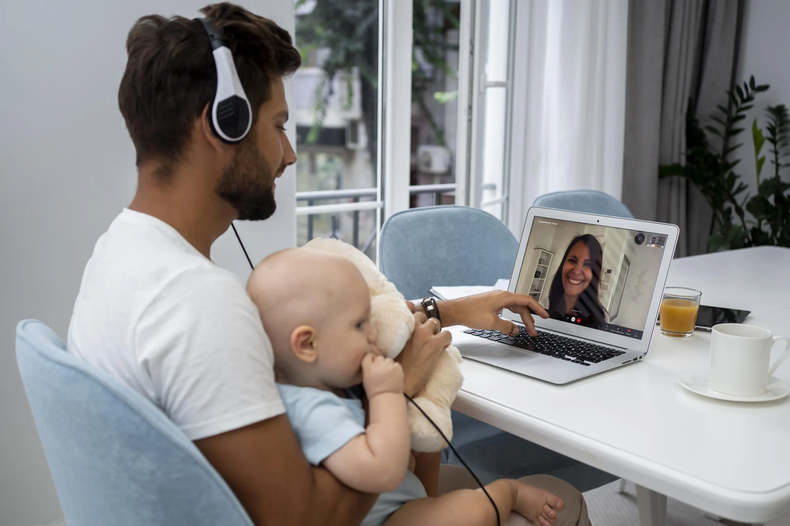 Parent and child during a calm and supportive online homeopathy consultation