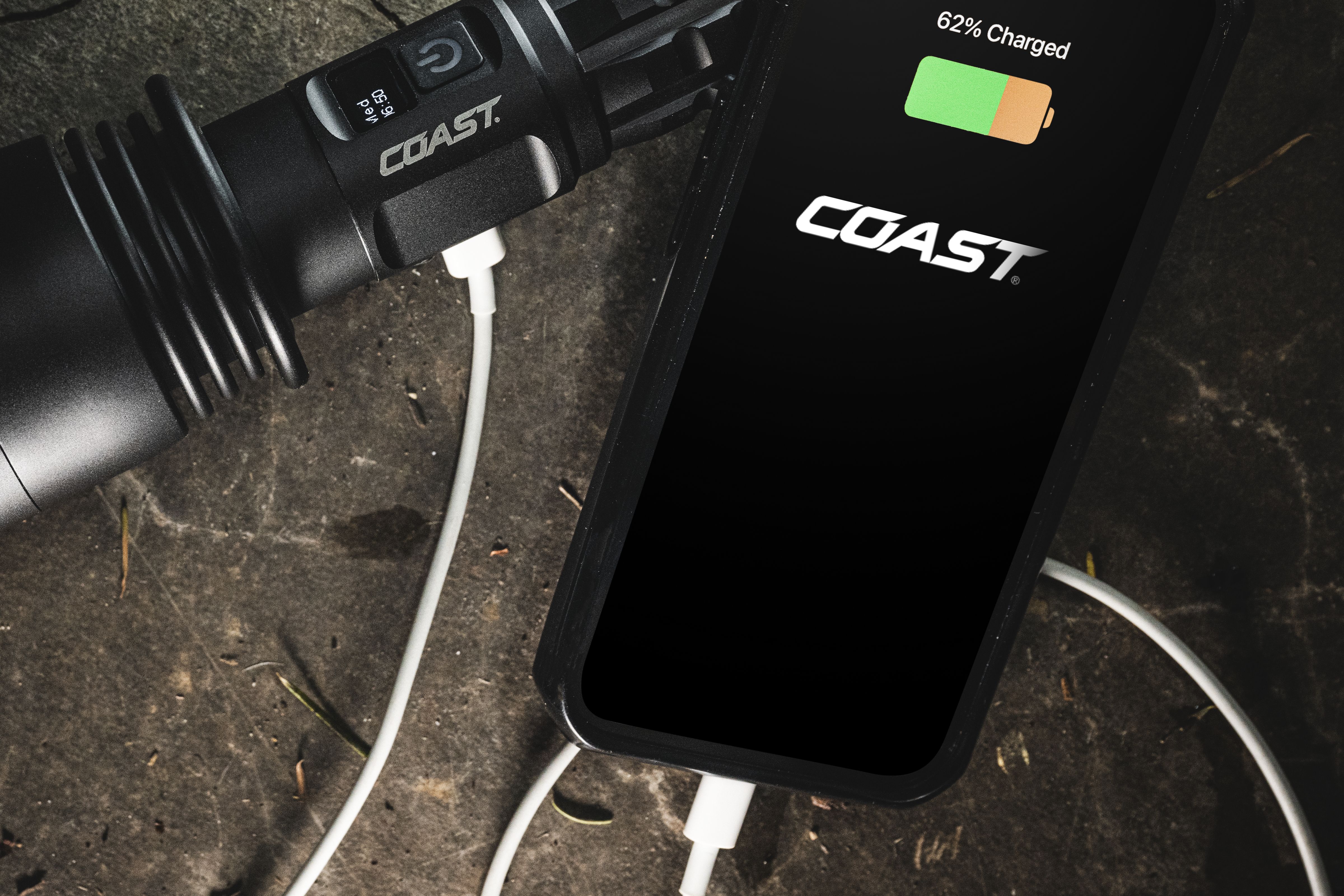 coast rechargeable flashlight power bank XP20R 4000 Lumen USB-C LED with Slide Focus and Pure Beam Focusing Optic, 5 Light Modes giving you quick transitions between spot and flood COAST: Innovative LED Flashlights and