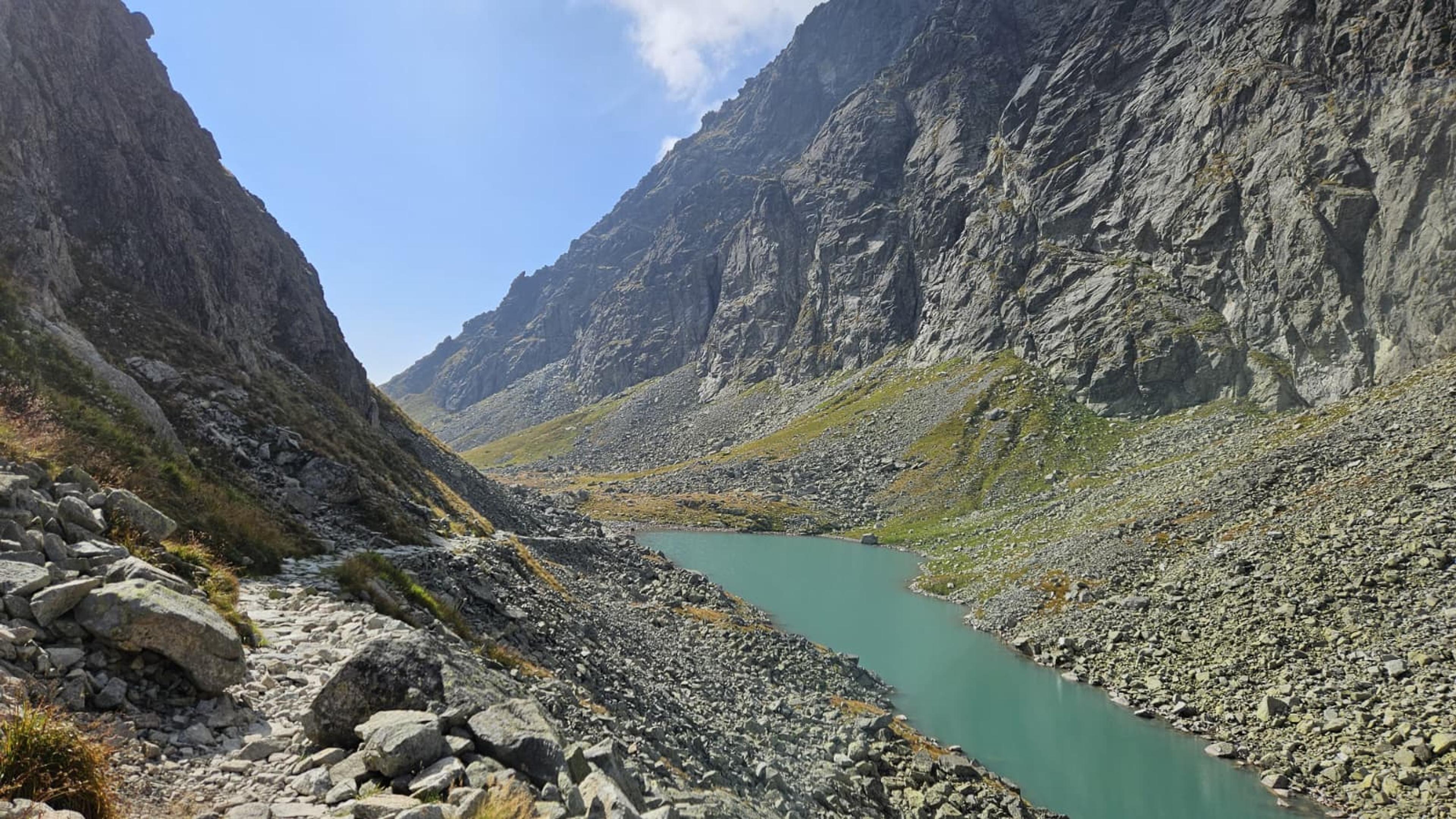 long glacial lake high tatras