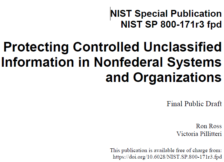 NIST SP-800-171r3 Final Public Draft