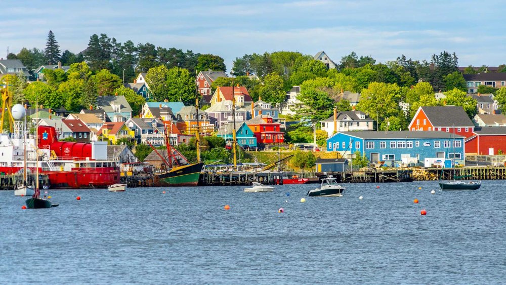 Colourful waterfront buildings in Lunenburg Nova Scotia