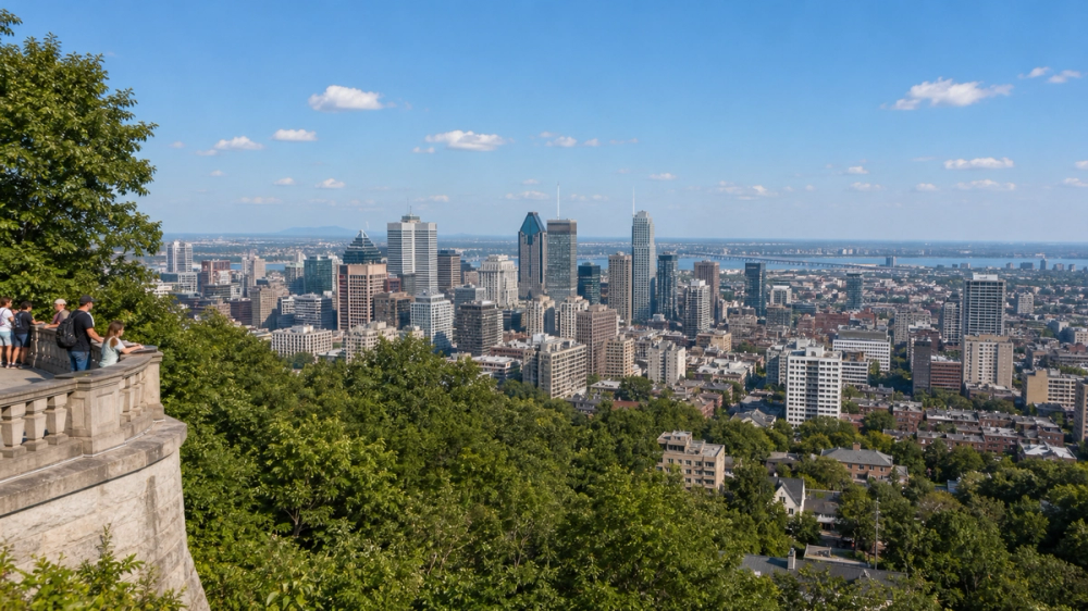 Montréal skyline from the Mont-Royal lookout