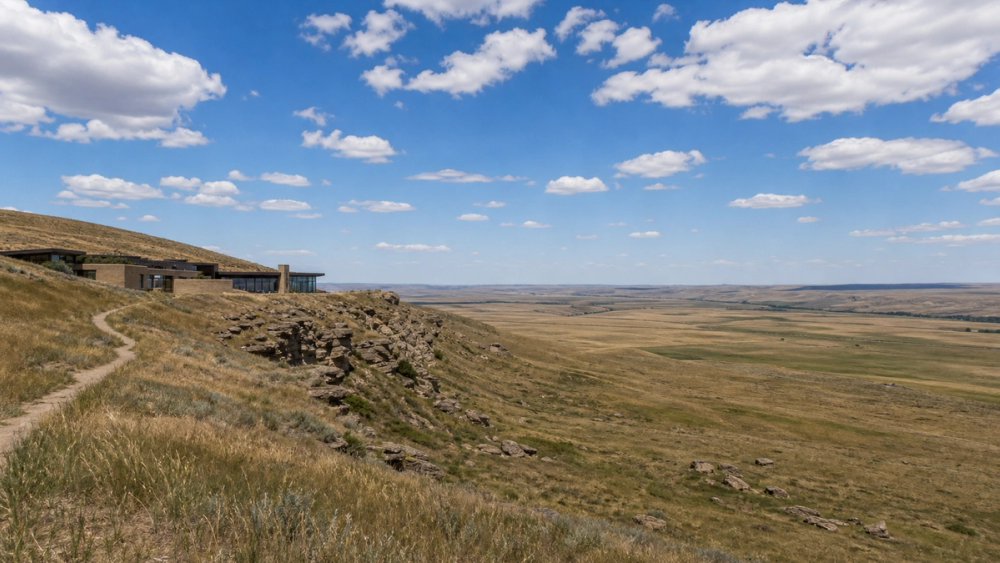 Prairie escarpment and open grassland at Head-Smashed-In Buffalo Jump