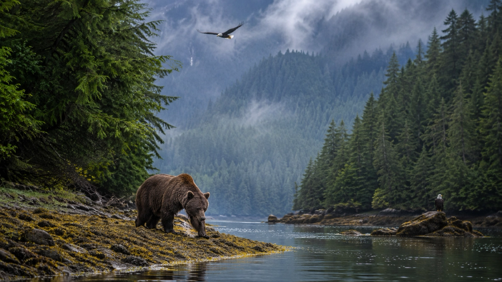 See wildlife in the Great Bear Rainforest in Canada