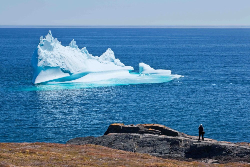 Iceberg floating off the coast of Newfoundland and Labrador