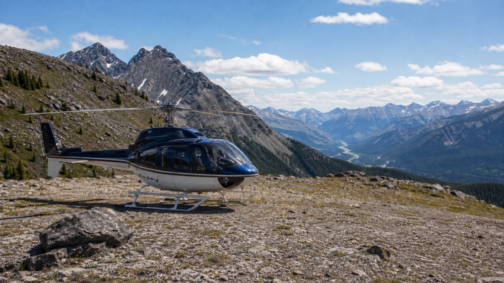 Helicopters over Kananaskis and private-jet exits from YYC, Canada