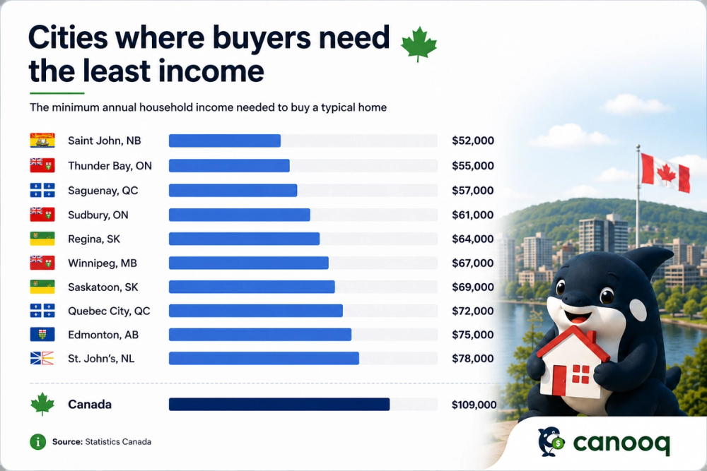 Cities where people need the least income
