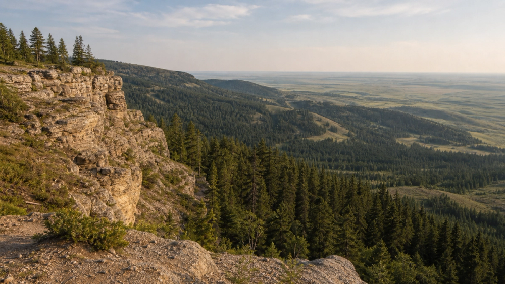 Conglomerate Cliffs viewpoint in Cypress Hills Interprovincial Park