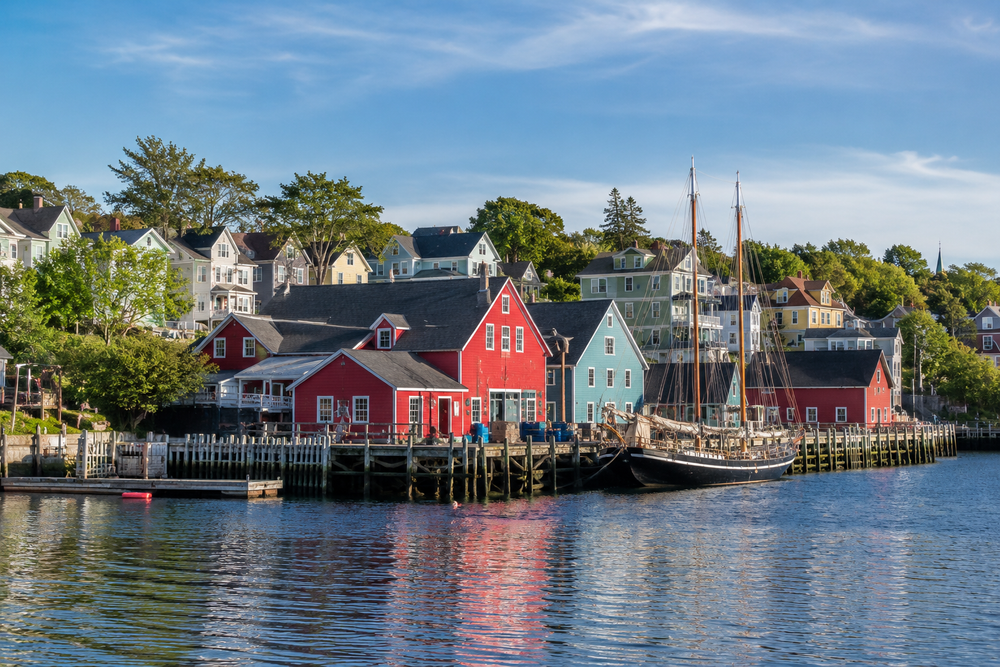 Colourful Lunenburg waterfront in Nova Scotia