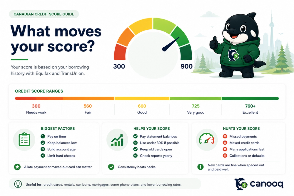 What improves your credit score in Canada infographic
