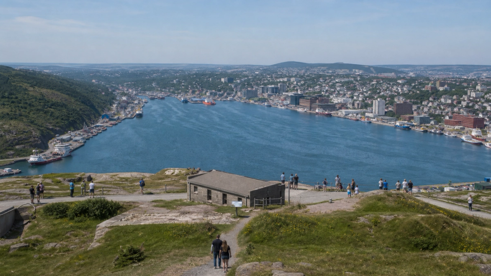 Signal Hill above St. John's harbour in Newfoundland and Labrador