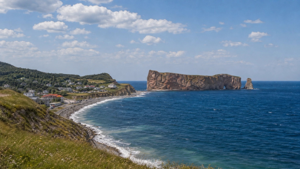 Perce Rock and the Gaspe coast in Quebec