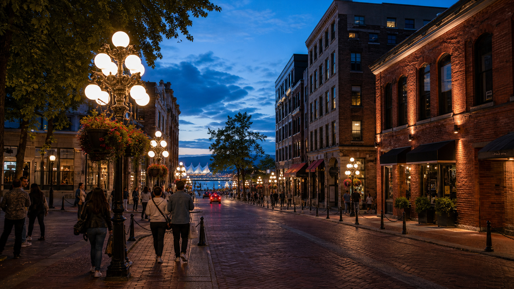 Gastown and waterfront night wander, Canada