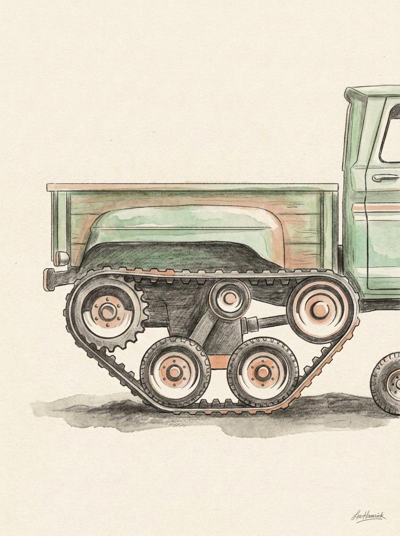 Completed vintage pickup half-track build rear track assembly.