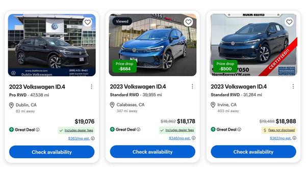 Some EV prices are collapising