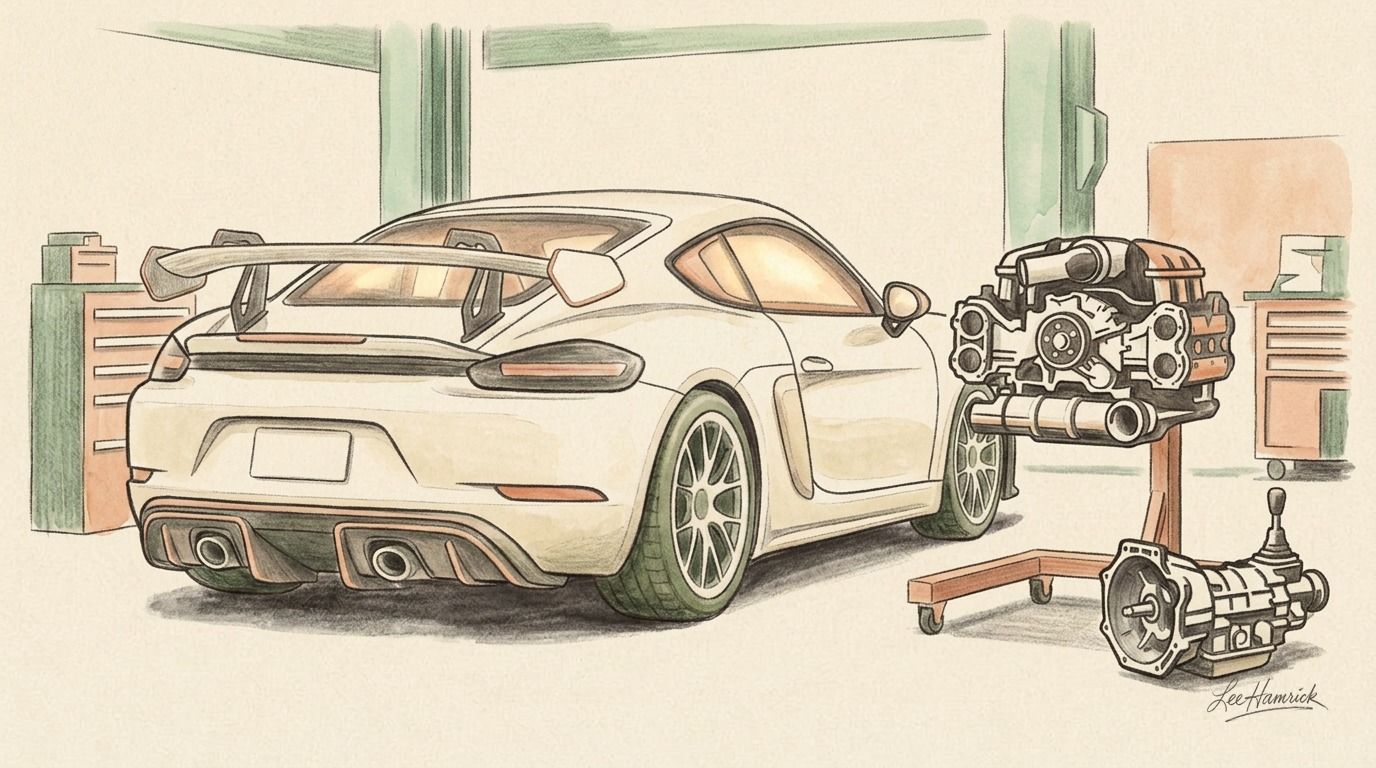 718 Cayman GT4 RS manual swap build project.
