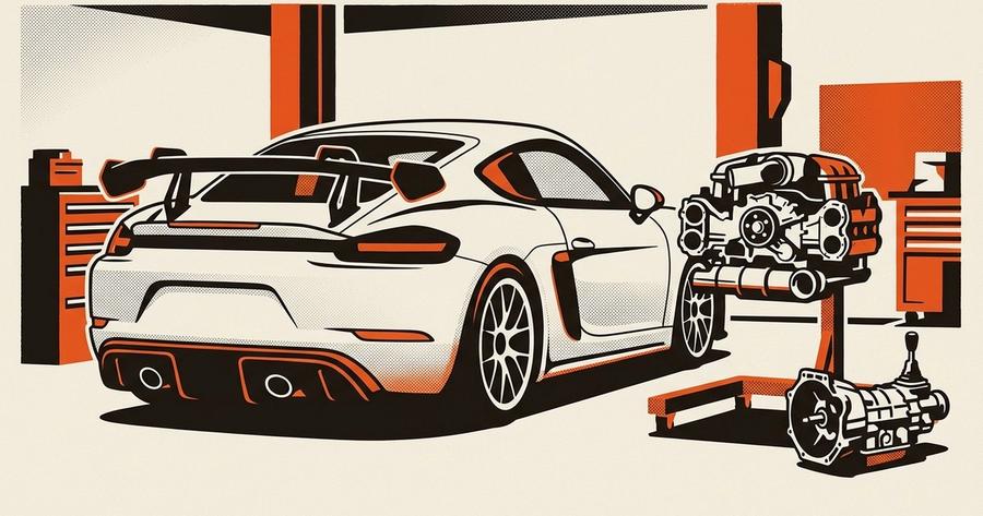 718 Cayman GT4 RS manual swap build project.