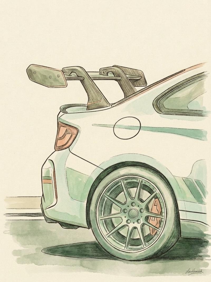 BMW M2 with M Performance Track Kit swan-neck rear wing.
