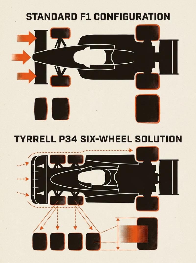 The Tyrrell P34: Why Six Wheels Made Perfect Sense (And Why Nobody Tried It Again)