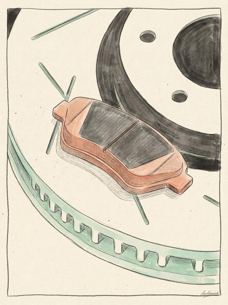 DBA T2 slotted brake rotor with Hawk performance brake pad.