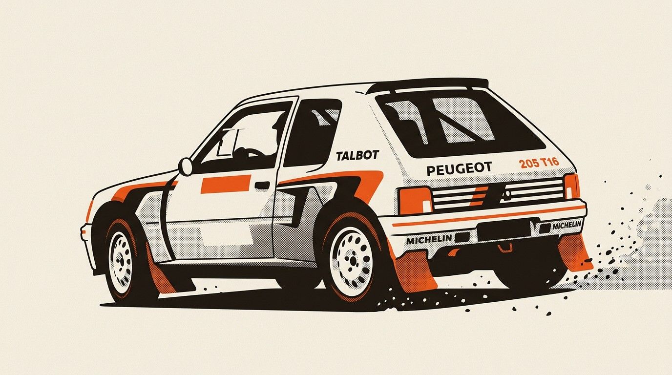 Peugeot 205 T16, Group B World Rally Championship, 1985-1986 season.