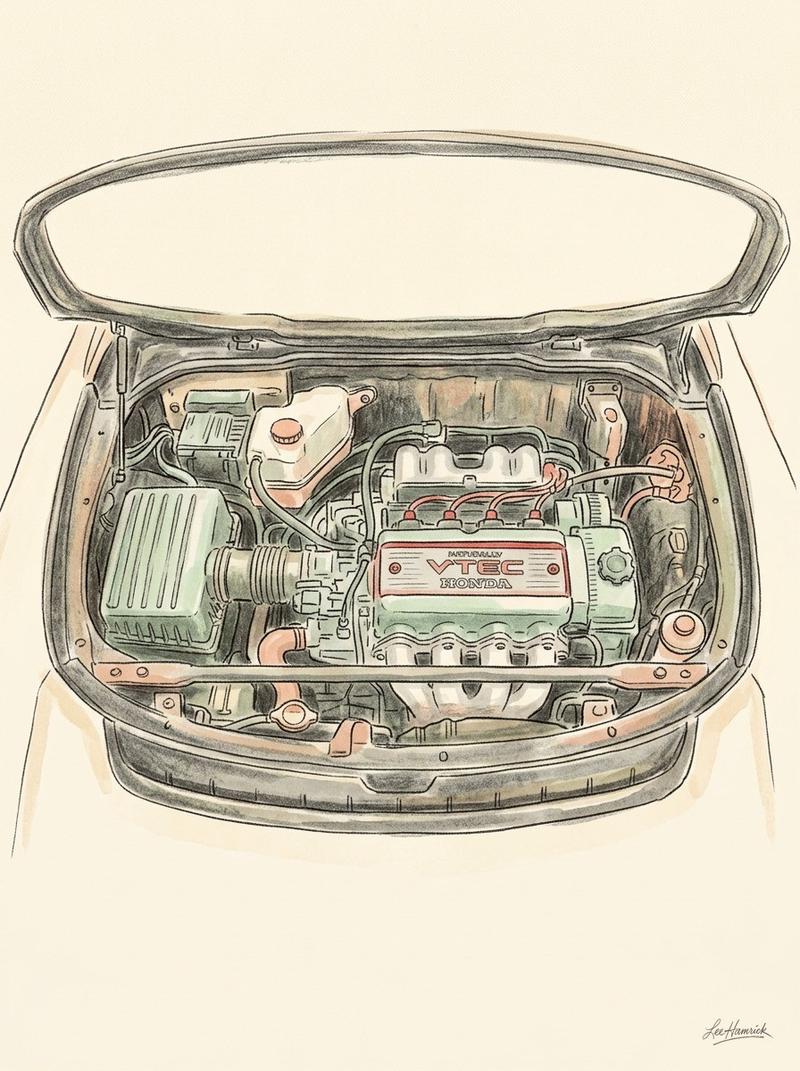 1991 Honda NSX mid-engine bay.