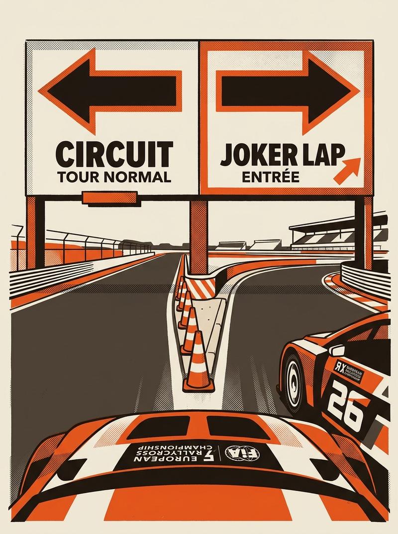 Rallycross France 2026 joker lap entrance marker at Châteauroux.