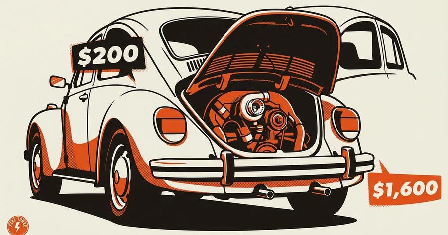 Tony Angelo's turbocharged 1972 VW Super Beetle build.