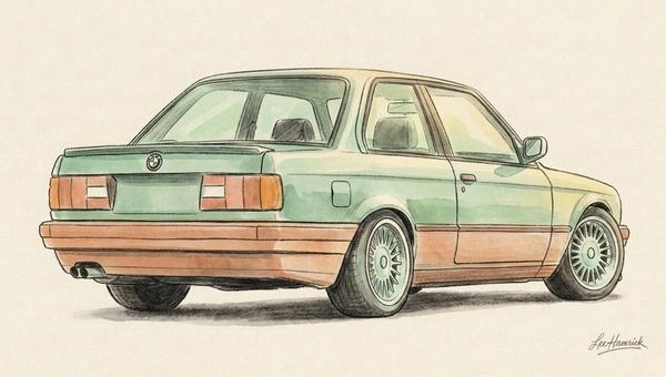 Yellow BMW E30 drift build restoration.