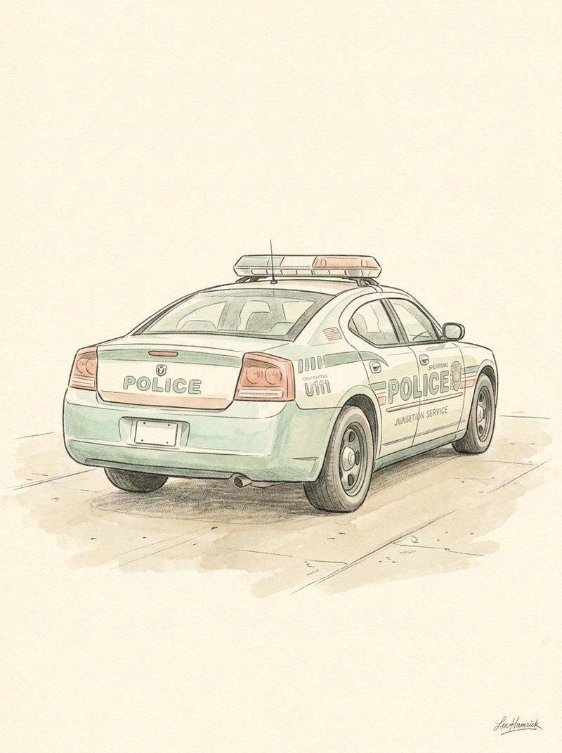 Dodge Charger Pursuit police vehicle, mid-2000s generation.