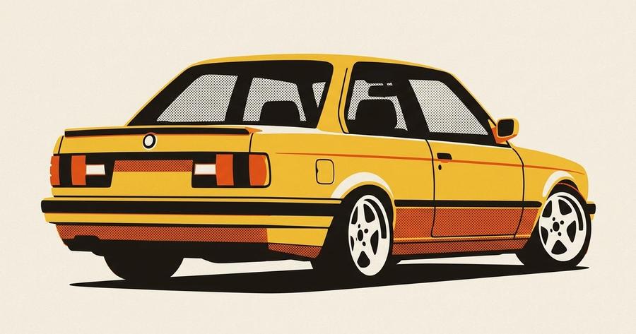 Yellow BMW E30 drift build restoration.