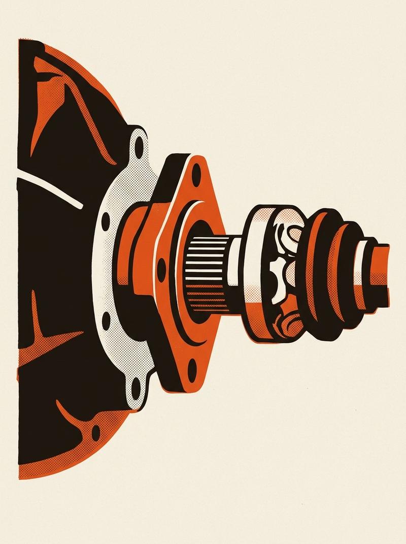 Modified differential output flange with CV axle fitment on the custom mini buggy build.