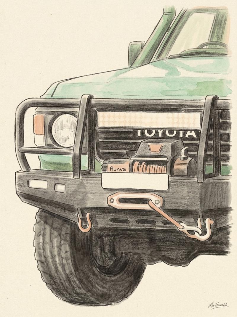 Shauno's OG Dirty 30 Toyota Land Cruiser 60 Series ute build front end.