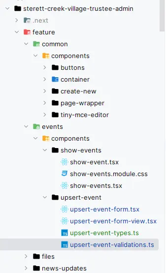 Example NextJS file structure.