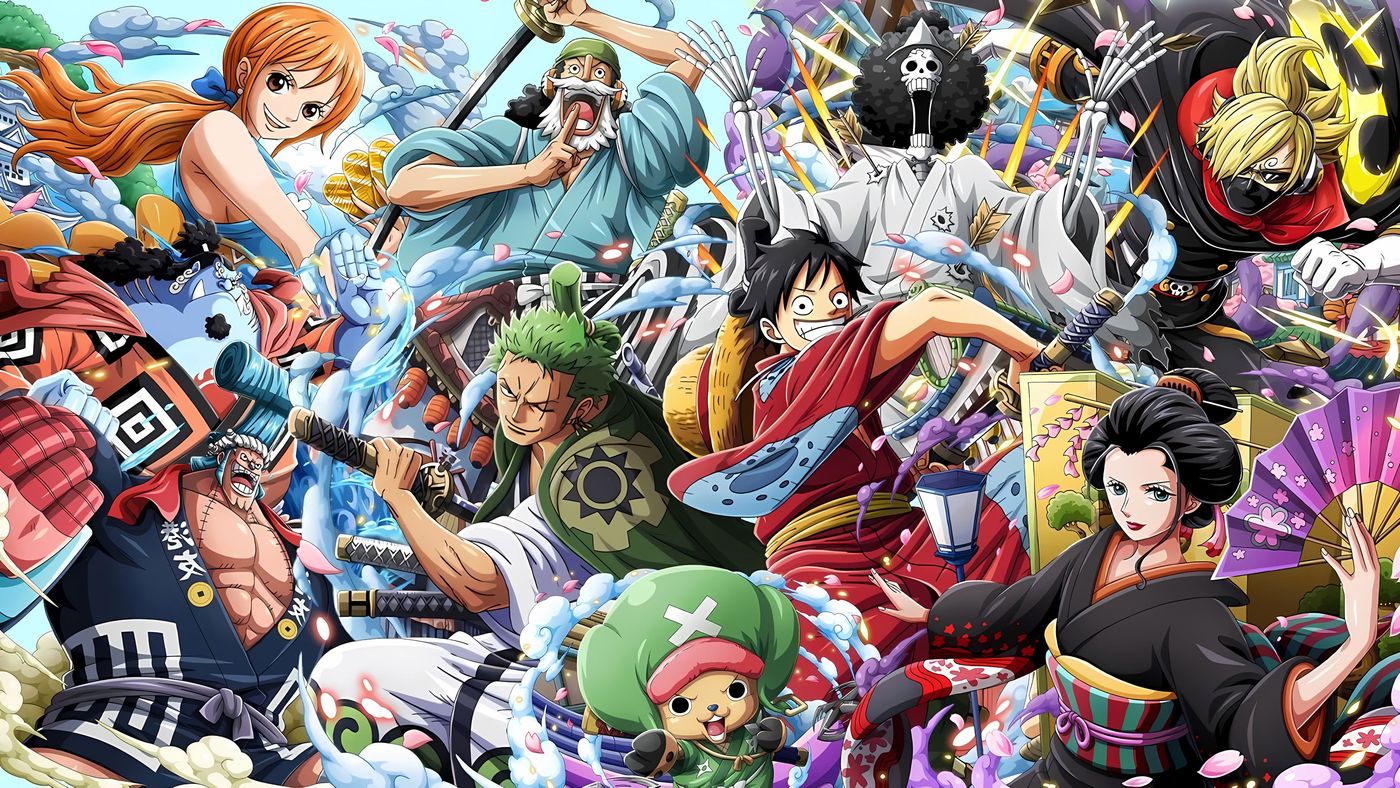 Key visual anime One Piece terkait Saga Four Emperors