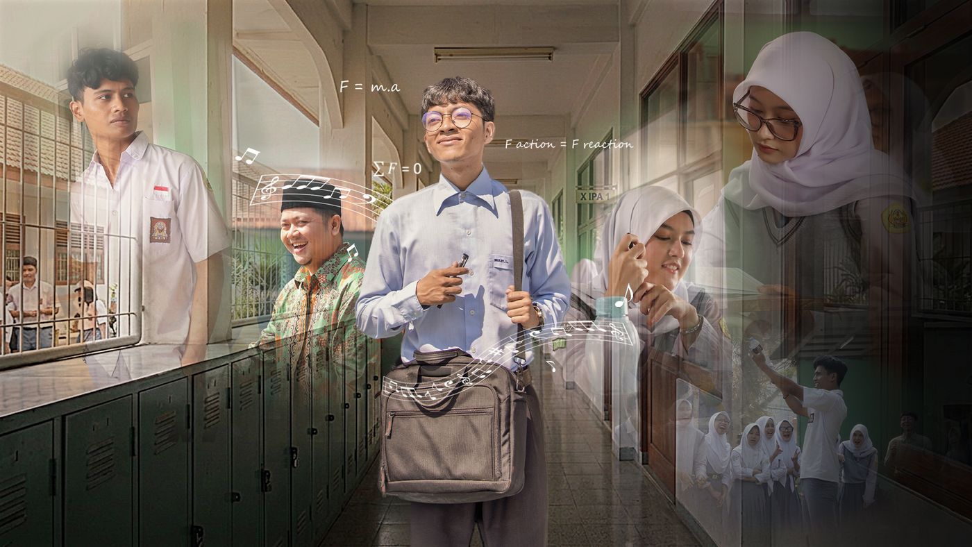 Para tokoh The Teacher Beyond the Spectrum di lorong sekolah